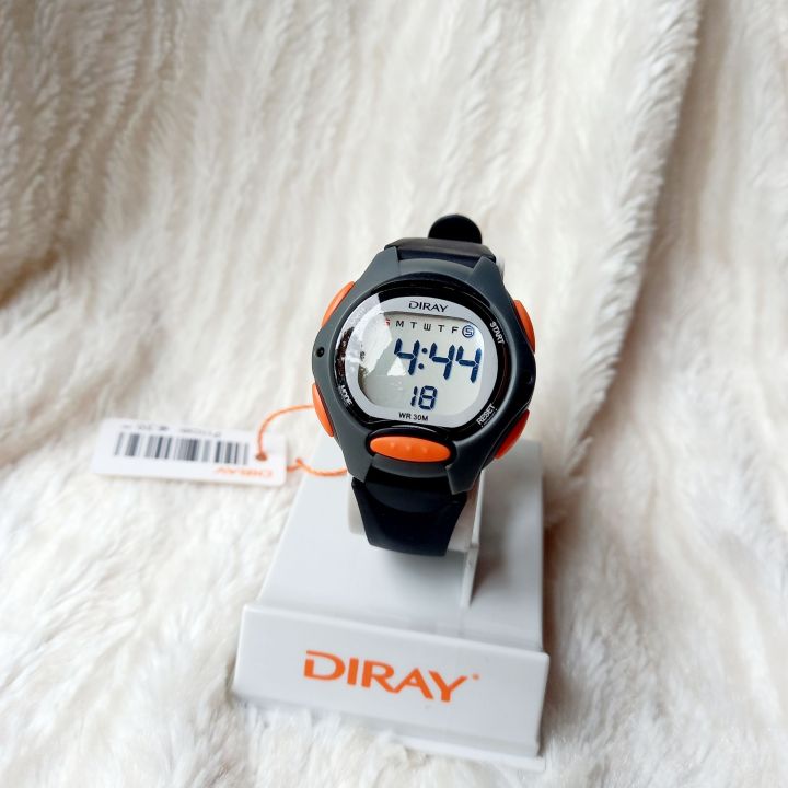 Đồng hồ trẻ em điện tử Diray chính hãng màu hồng nhạt dây silicone mềm  cho bé tay nhỏ