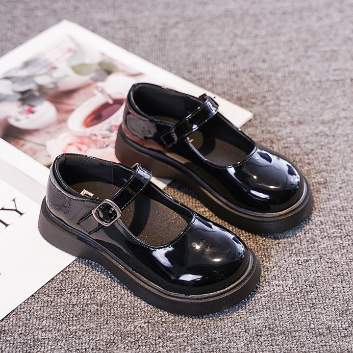 Giày Da Bóng Đen Cổ Điển Cho Bé Gái M-Kiss-VN