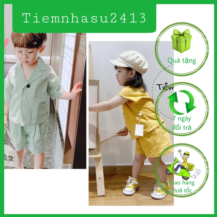 Quần áo bé trai - Bộ quần áo kiểu giả vest cho bé trai, bé gái. Phong cách Hàn quốc siêu kute (08-20kg) - TIỆM NHÀ SU