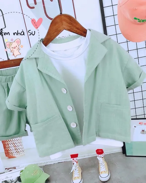 Quần áo bé trai - Bộ quần áo kiểu giả vest cho bé trai, bé gái. Phong cách Hàn quốc siêu kute (08-20kg) - TIỆM NHÀ SU