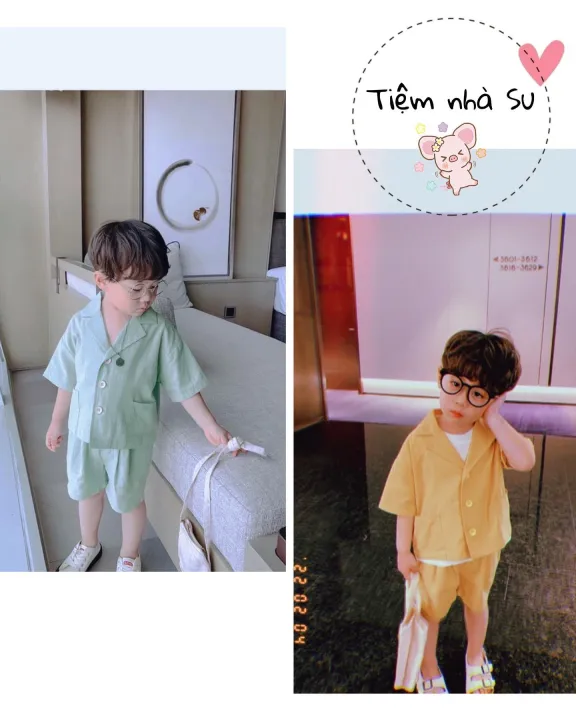 Quần áo bé trai - Bộ quần áo kiểu giả vest cho bé trai, bé gái. Phong cách Hàn quốc siêu kute (08-20kg) - TIỆM NHÀ SU