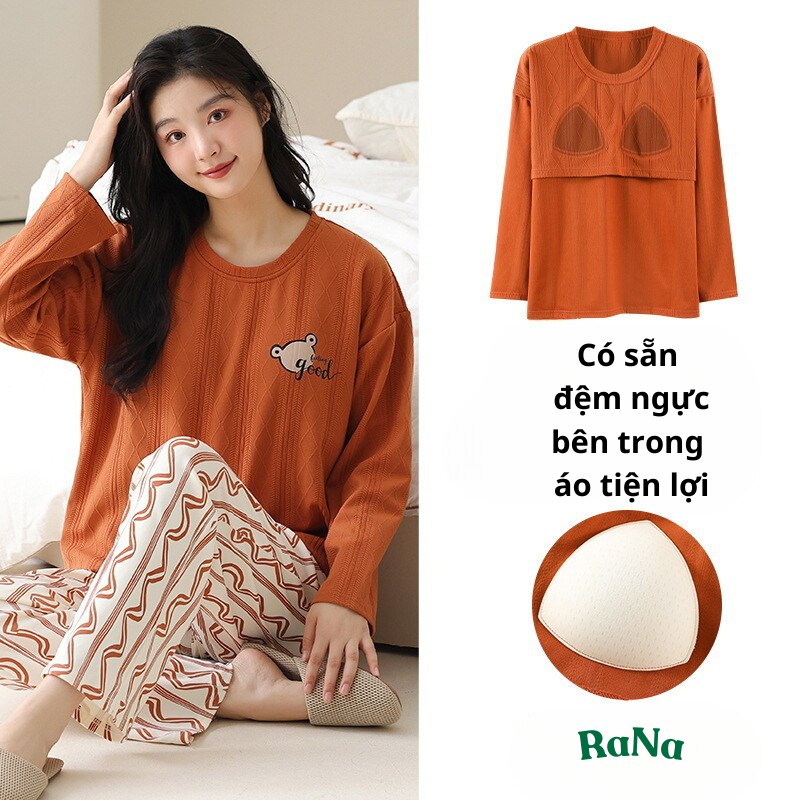 Bộ đồ mặc nhà dài tay tiểu thư cho bé gái