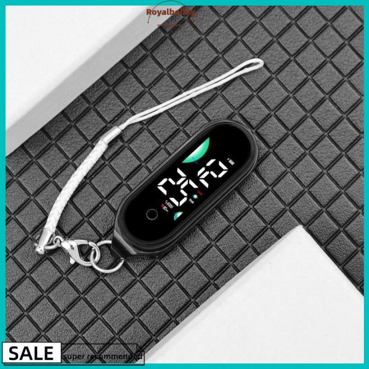 【ROYALBELLEY】 Mặt dây chuyền đồng hồ kỹ thuật Số Tối giản với màn hình phát sáng để truy cập thời gian nhanh chóng trong trường học hoặc du lịch