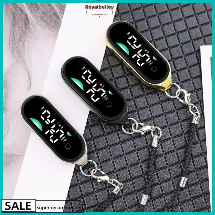 【ROYALBELLEY】 Mặt dây chuyền đồng hồ kỹ thuật Số Tối giản với màn hình phát sáng để truy cập thời gian nhanh chóng trong trường học hoặc du lịch