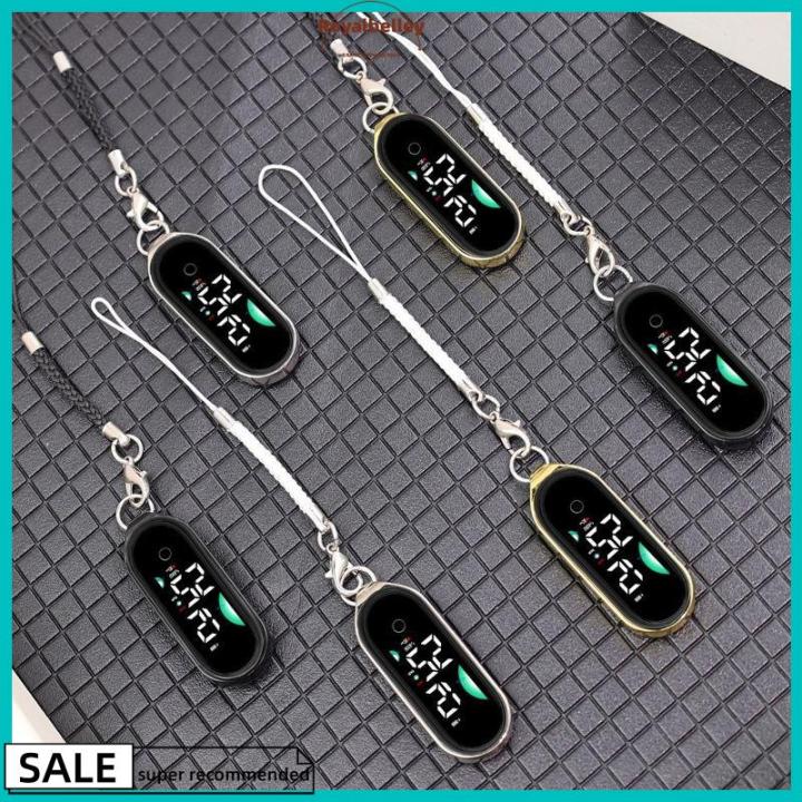 【ROYALBELLEY】 Mặt dây chuyền đồng hồ kỹ thuật Số Tối giản với màn hình phát sáng để truy cập thời gian nhanh chóng trong trường học hoặc du lịch