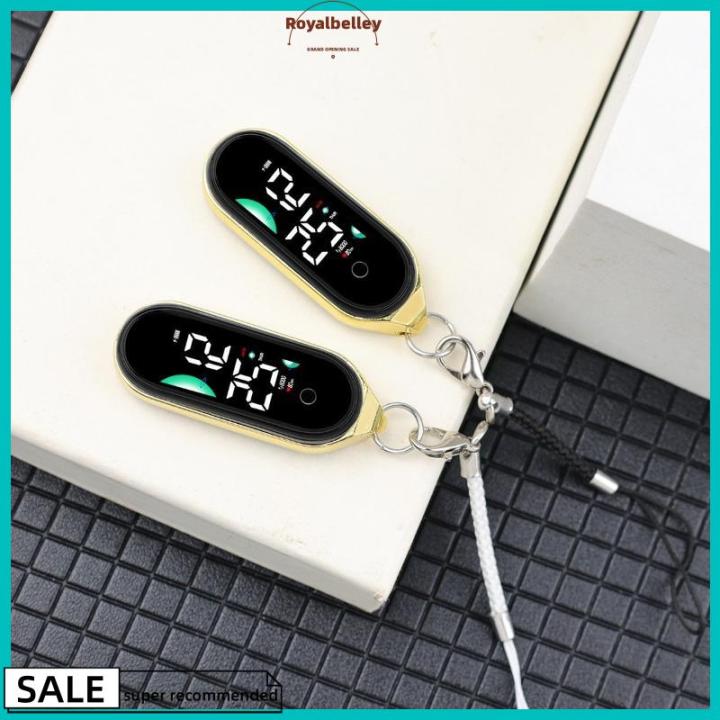 【ROYALBELLEY】 Mặt dây chuyền đồng hồ kỹ thuật Số Tối giản với màn hình phát sáng để truy cập thời gian nhanh chóng trong trường học hoặc du lịch