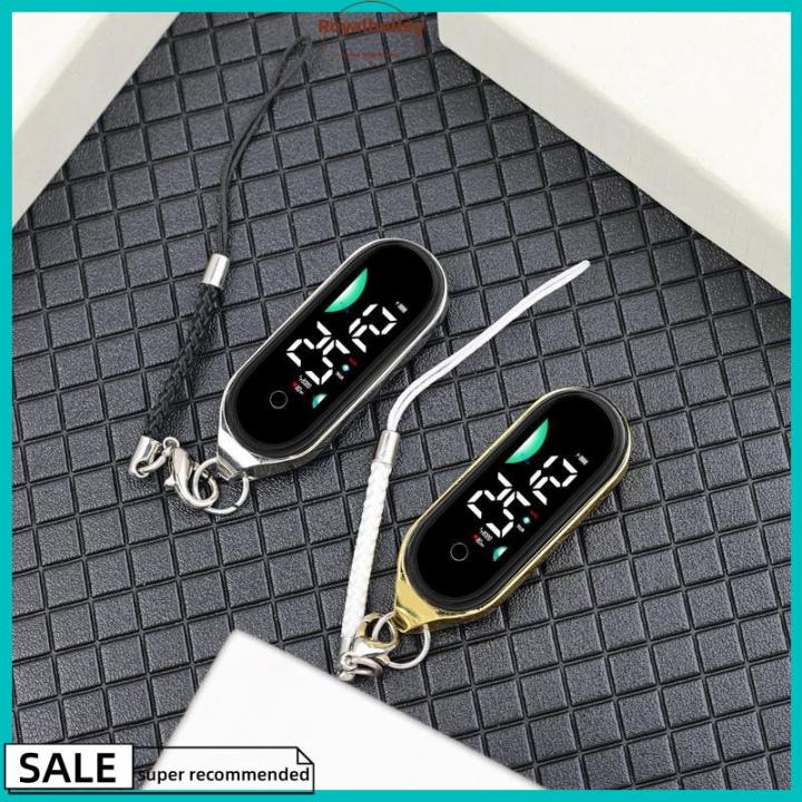 【ROYALBELLEY】 Mặt dây chuyền đồng hồ kỹ thuật Số Tối giản với màn hình phát sáng để truy cập thời gian nhanh chóng trong trường học hoặc du lịch