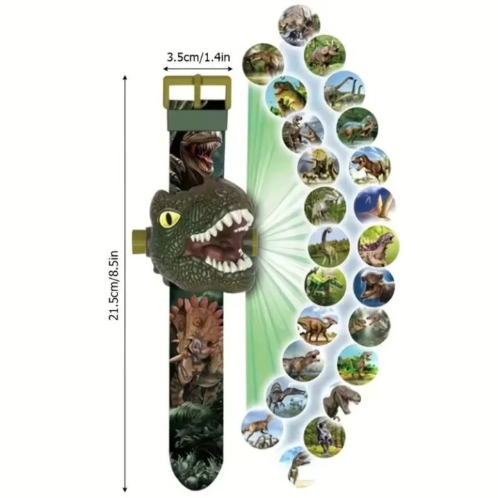 RUANEHAN Khủng long 3D Đồng hồ đồ chơi hoạt hình Chiếu 24 Lật Đồng hồ điện tử Sáng Tạo Đồng hồ kỹ thuật số Đồng hồ đeo tay sinh viên Quà tặng năm