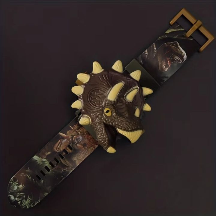 RUANEHAN Khủng long 3D Đồng hồ đồ chơi hoạt hình Chiếu 24 Lật Đồng hồ điện tử Sáng Tạo Đồng hồ kỹ thuật số Đồng hồ đeo tay sinh viên Quà tặng năm