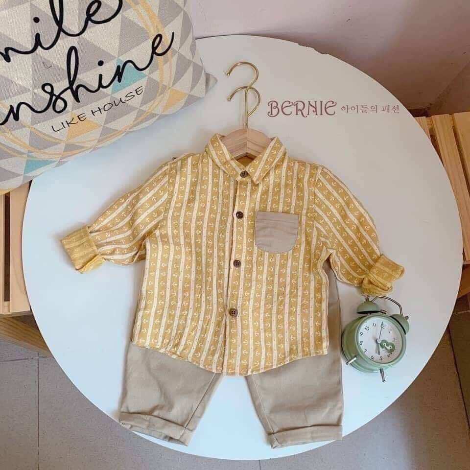 Sét bộ sơ mi bé trai. bộ sơ mi quần dài cho bé trai