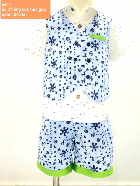 sét ghile cho bé gồm áo ghile và quần, sét áo ghi le kèm quần giáng sinh noel cho bé