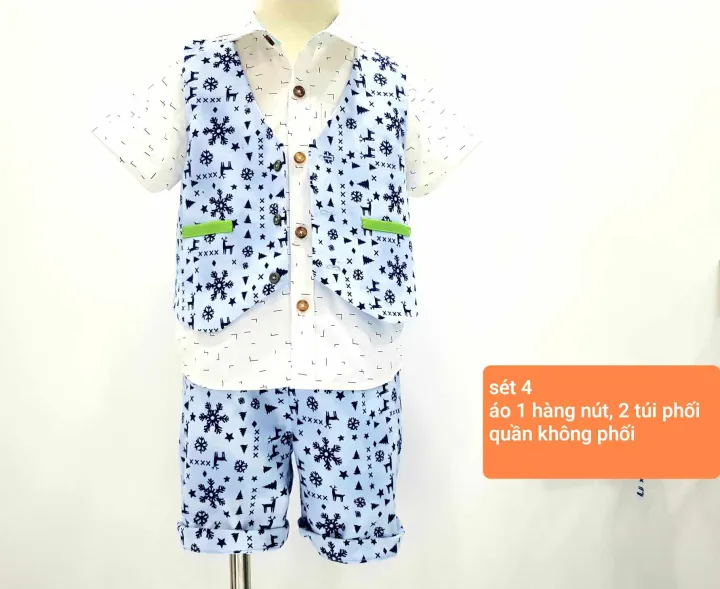 sét ghile cho bé gồm áo ghile và quần, sét áo ghi le kèm quần giáng sinh noel cho bé