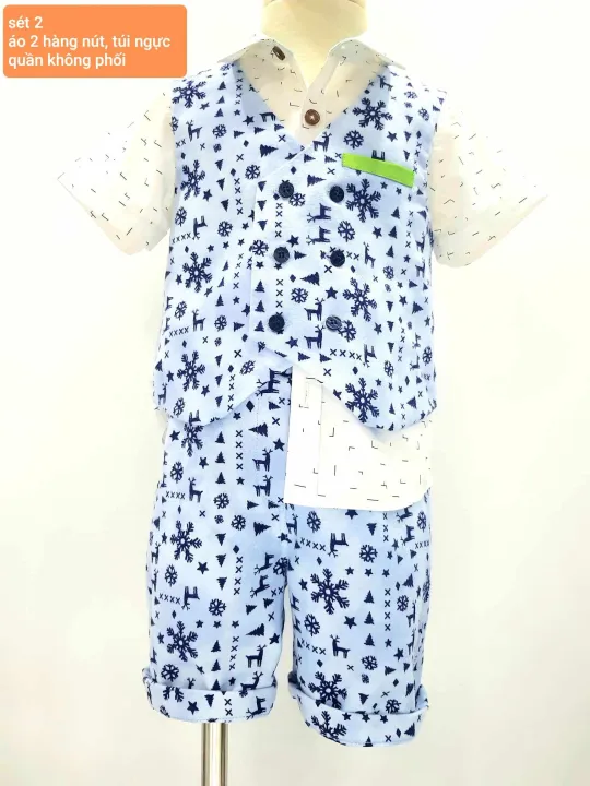sét ghile cho bé gồm áo ghile và quần, sét áo ghi le kèm quần giáng sinh noel cho bé