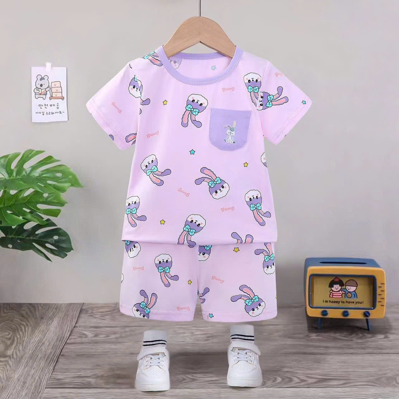 Bộ Đồ Mùa Hè Cotton Cao Cấp Phong Cách Hàn Quốc Cho Bé