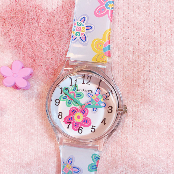 Silicone Trung Học Đồng hồ bé gái màu xanh lá cây/Màu xanh/Vàng cô gái hợp kim đồng hồ trái tim cho thanh thiếu niên mặc hàng ngày những dịp giản dị