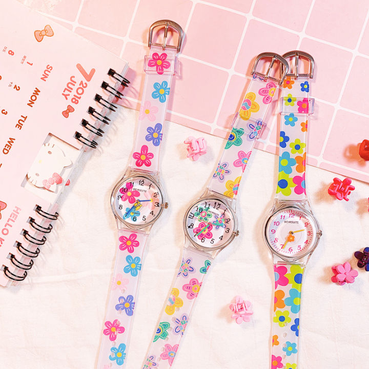 Silicone Trung Học Đồng hồ bé gái màu xanh lá cây/Màu xanh/Vàng cô gái hợp kim đồng hồ trái tim cho thanh thiếu niên mặc hàng ngày những dịp giản dị