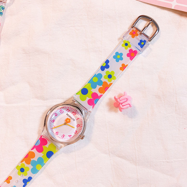 Silicone Trung Học Đồng hồ bé gái màu xanh lá cây/Màu xanh/Vàng cô gái hợp kim đồng hồ trái tim cho thanh thiếu niên mặc hàng ngày những dịp giản dị
