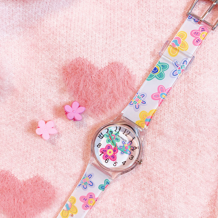 Silicone Trung Học Đồng hồ bé gái màu xanh lá cây/Màu xanh/Vàng cô gái hợp kim đồng hồ trái tim cho thanh thiếu niên mặc hàng ngày những dịp giản dị