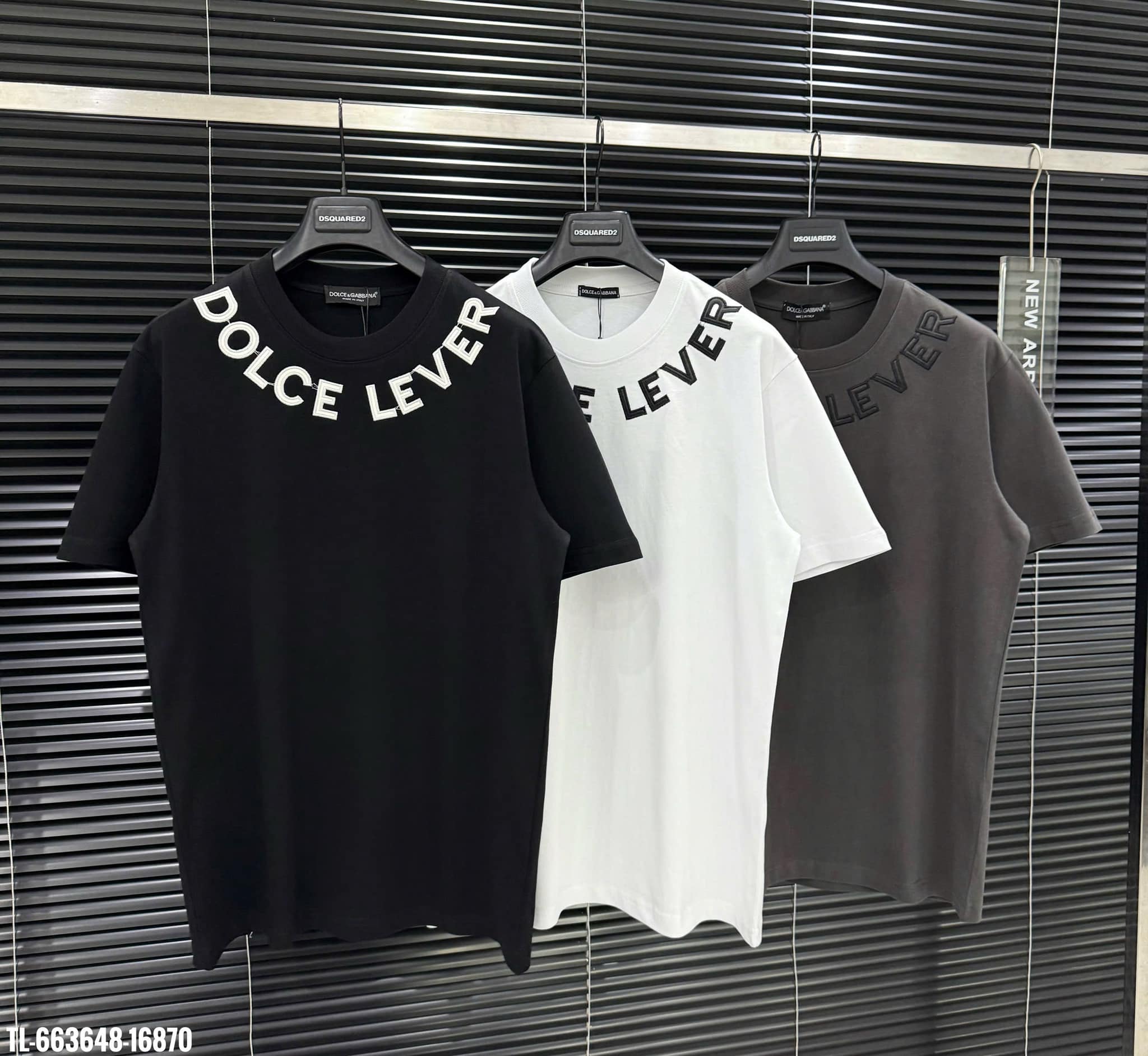 [Super Product] Dolce-Lever Men's and Women's T-Shirt with Beautiful Patterns Around the Neck - Simple yet High-Quality Short-Sleeved T-Shirt