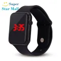 Supermall Đồng Hồ Kỹ Thuật Số LED Cho Nam Nữ Đồng Hồ Đeo Tay Thể Thao Trẻ Em Hình Vuông Hiển Thị Ngày 24 Tháng Năm