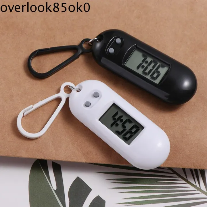 TRASTO Đồng hồ hình bầu dục Móc khóa đồng hồ điện tử kỹ thuật số Màn hình chìa khóa Bảng hiển thị thời gian Đồng hồ kỹ thuật số LED Mini Đồng hồ học tập bỏ túi Di động Móc khóa đồng hồ điện tử Sinh viên