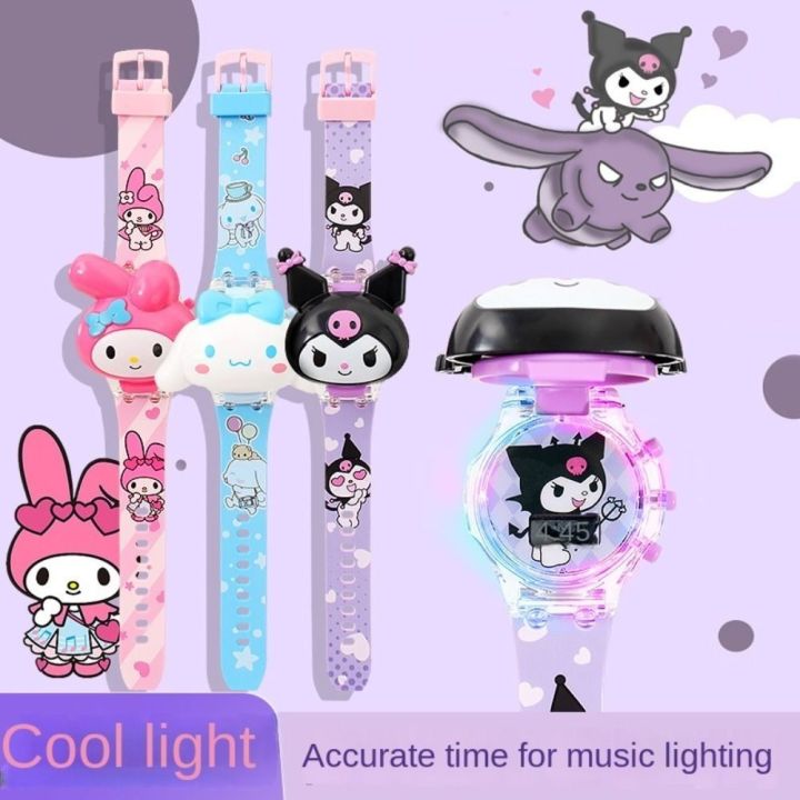 VJDA Labubu Đồng hồ LED Phát sáng ban đêm Hoạt hình 3D Đồng hồ Thời trang Âm nhạc Đồng hồ điện tử Dành cho trẻ em