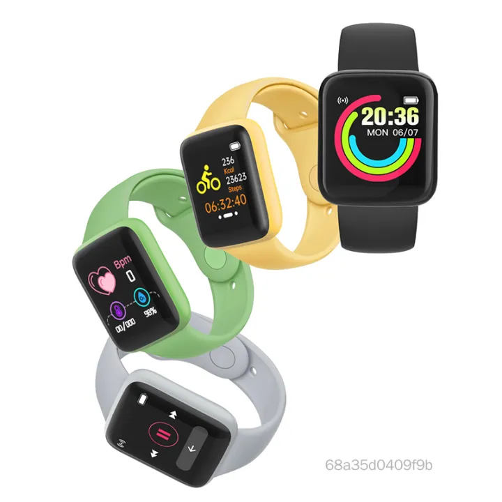 Y68 Đồng hồ thông minh Waterproof Waterproof Smart Vòng đeo tay Relo theo dõi nhịp tim TF-Lvi-VN