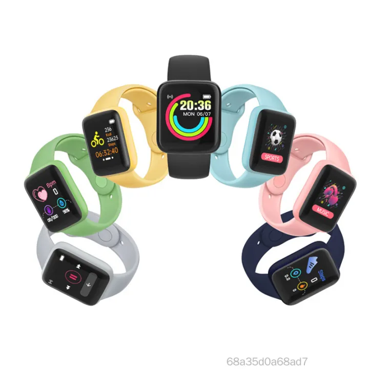 Y68 Đồng hồ thông minh Waterproof Waterproof Smart Vòng đeo tay Relo theo dõi nhịp tim TF-Lvi-VN