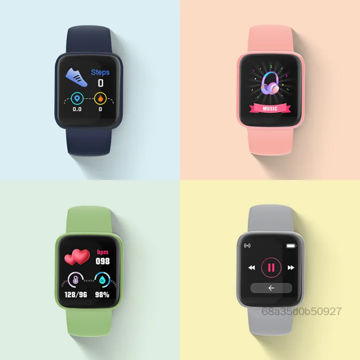 Y68 Đồng hồ thông minh Waterproof Waterproof Smart Vòng đeo tay Relo theo dõi nhịp tim TF-Lvi-VN