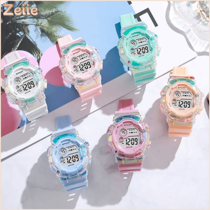 ZEIIE  số phát sáng Đồng hồ thể thao trẻ em Chức năng đồng hồ báo thức Đèn ngủ Đồng hồ thể thao Đa chức năng Chống thấm nước Đồng hồ đeo tay điện tử Bé trai Bé gái