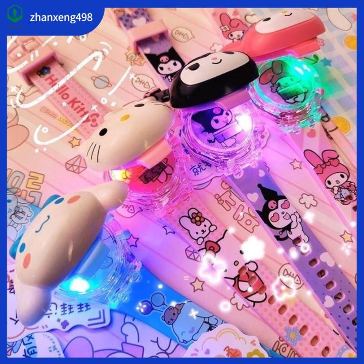 ZHANXENG498 Labubu Đồng hồ LED Hoạt hình 3D Phát sáng ban đêm Đồng hồ điện tử Thời trang Dạ Quang Đồng hồ Dành cho trẻ em