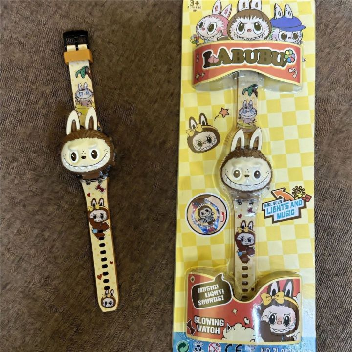 ZHANXENG498 Labubu Đồng hồ LED Hoạt hình 3D Phát sáng ban đêm Đồng hồ điện tử Thời trang Dạ Quang Đồng hồ Dành cho trẻ em